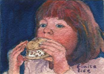 "Eat Like You Mean It" by Eunice Eide, Madison WI - Watercolor (NFS)